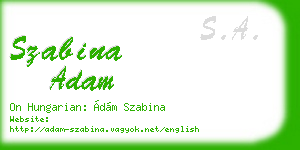 szabina adam business card